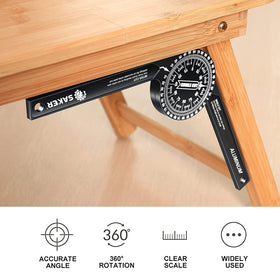 Saker protractor keeps readings steady during metalworking applications