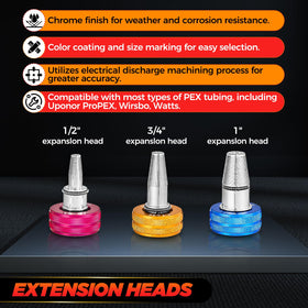 Saker PEX Expansion Tool Kit 3/4-inch head supports versatile connections.