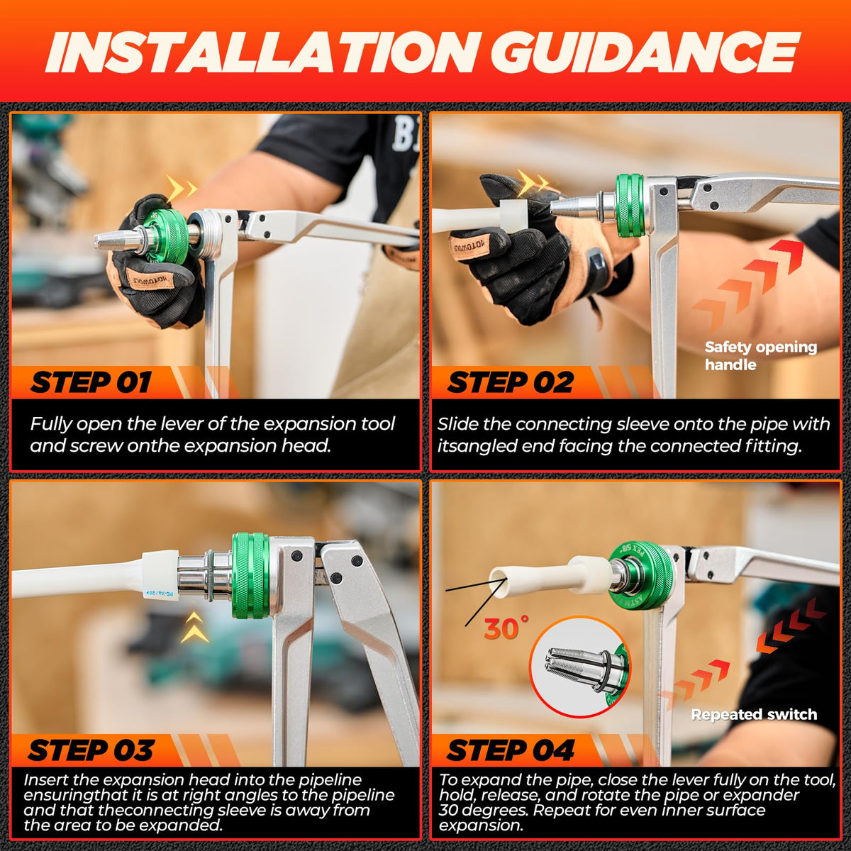 Saker PEX Expansion Tool Kit aluminum body balances durability and light weight.