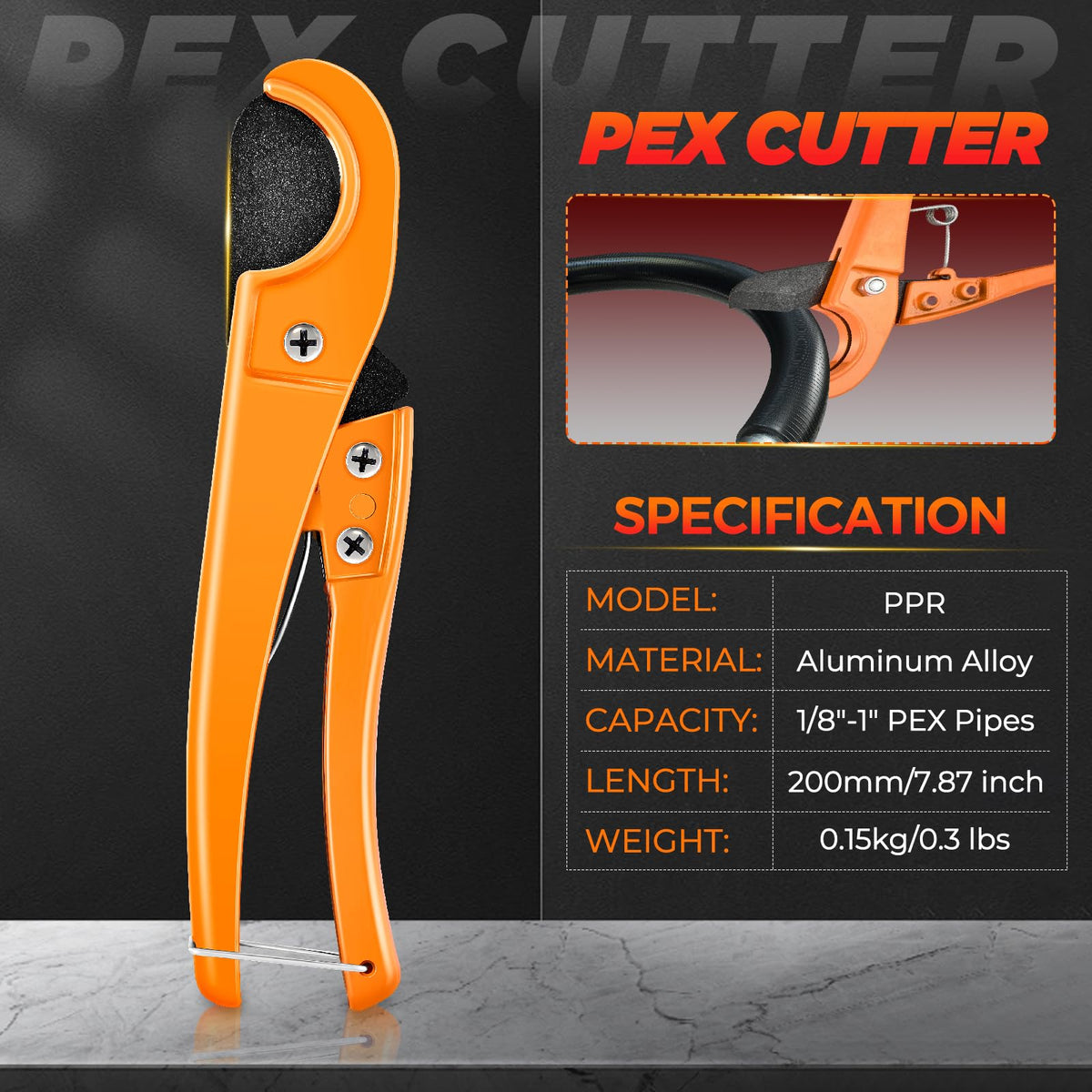 Saker PEX Expansion Tool Kit cutting tool for accurate trims.