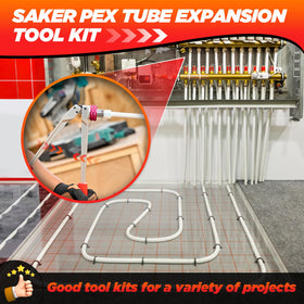 Saker PEX Expansion Tool Kit lubricant included improves expansion smoothness.