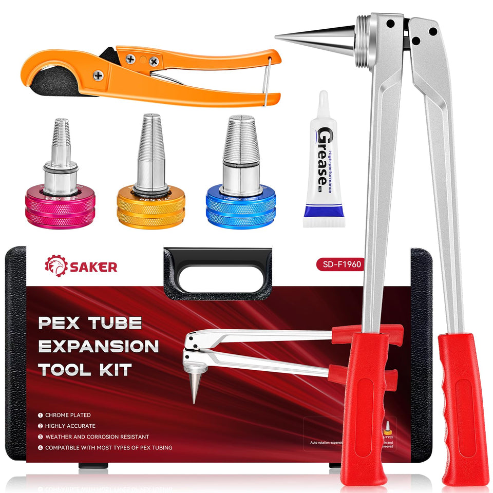 Saker PEX Expansion Tool Kit side view for precise on-site expansion.