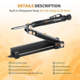 Saker pocket-size scribing tool with belt clip for easy pocket carry