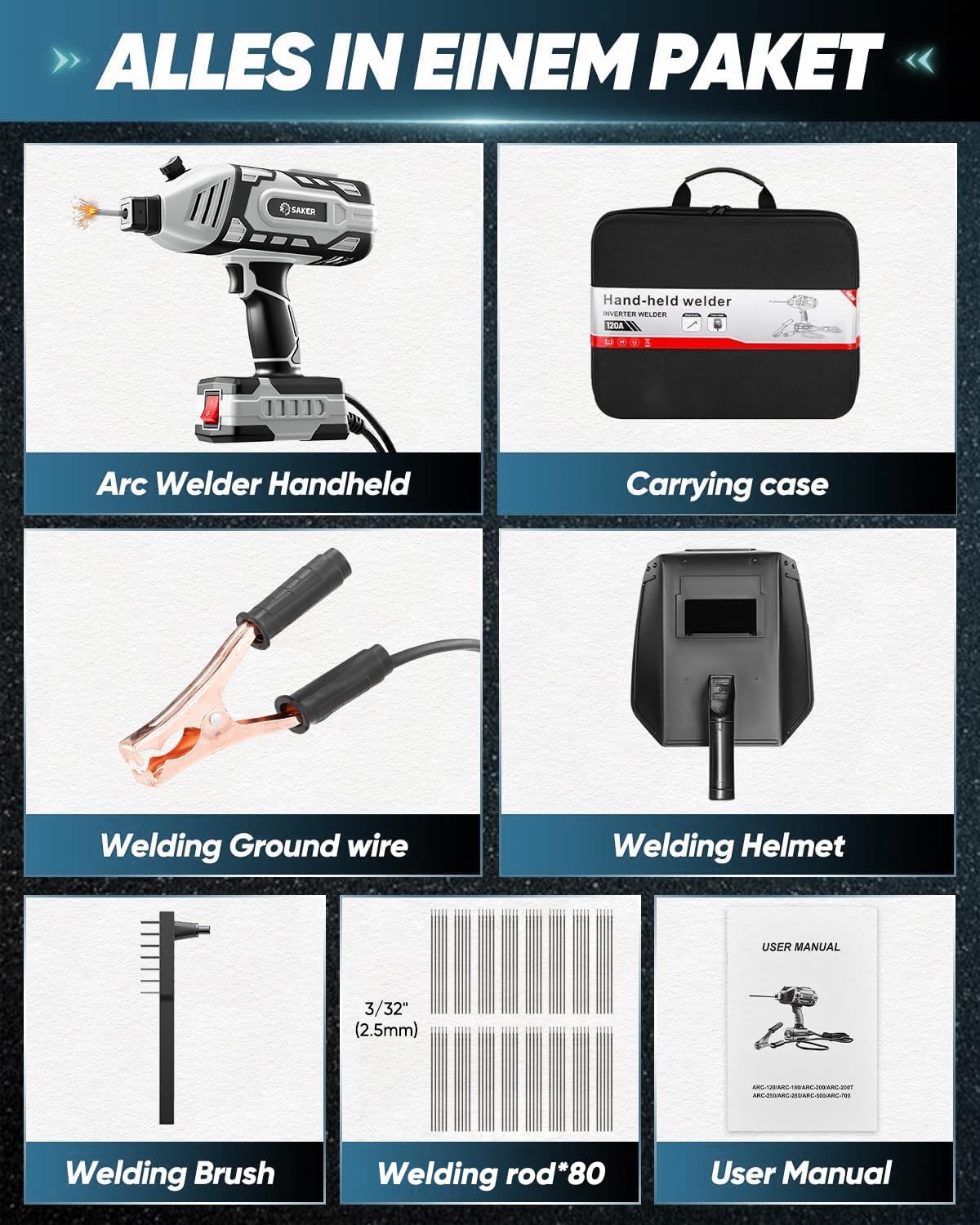 Saker Storage case and accessories organize tools for garage or on-site work.