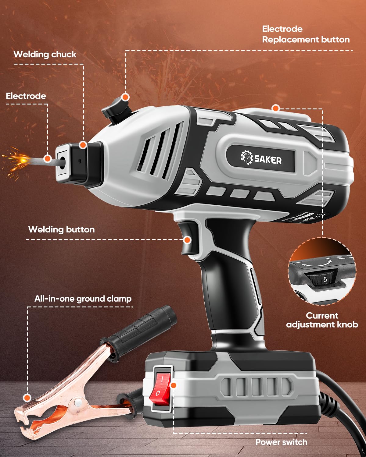 Saker portable welding machine in-use demonstrates steady arc performance