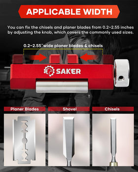 Saker rubber base ensures safe, controlled sharpening sessions.