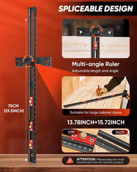 Saker spliceable extension reaches 29.5 inches for long drawings.