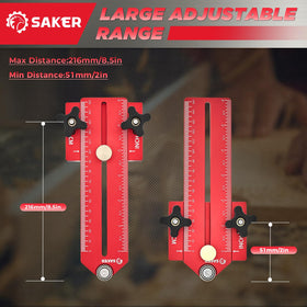 Saker Thin Rip Jig extended range close up showing 2 to 8-1/2 inch reach