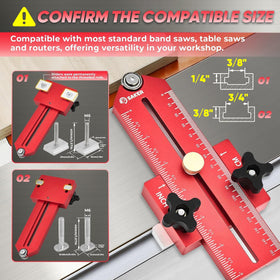 Saker Thin Rip Jig with sliders and T bolts side view for secure alignment