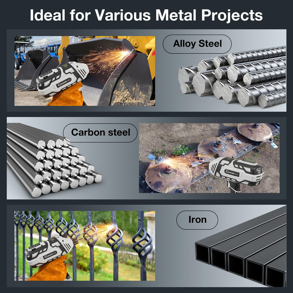 SakerPlus 30x3-32 welding rods included for ready-to-use welding.