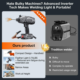 SakerPlus handheld welder in action highlights overhead and tight space capability