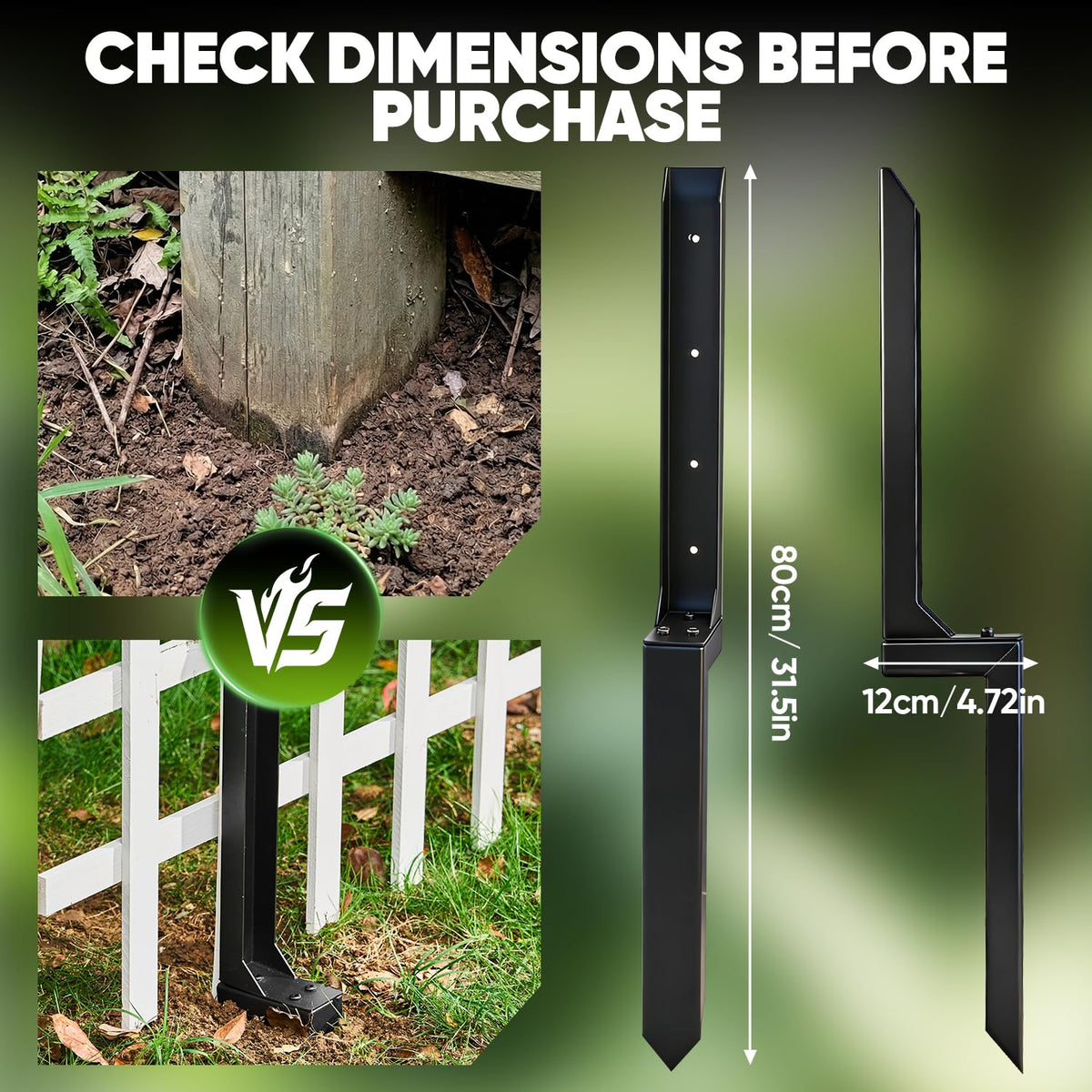 SakerPlus no-dig ground spike easily penetrates soil for quick installation.