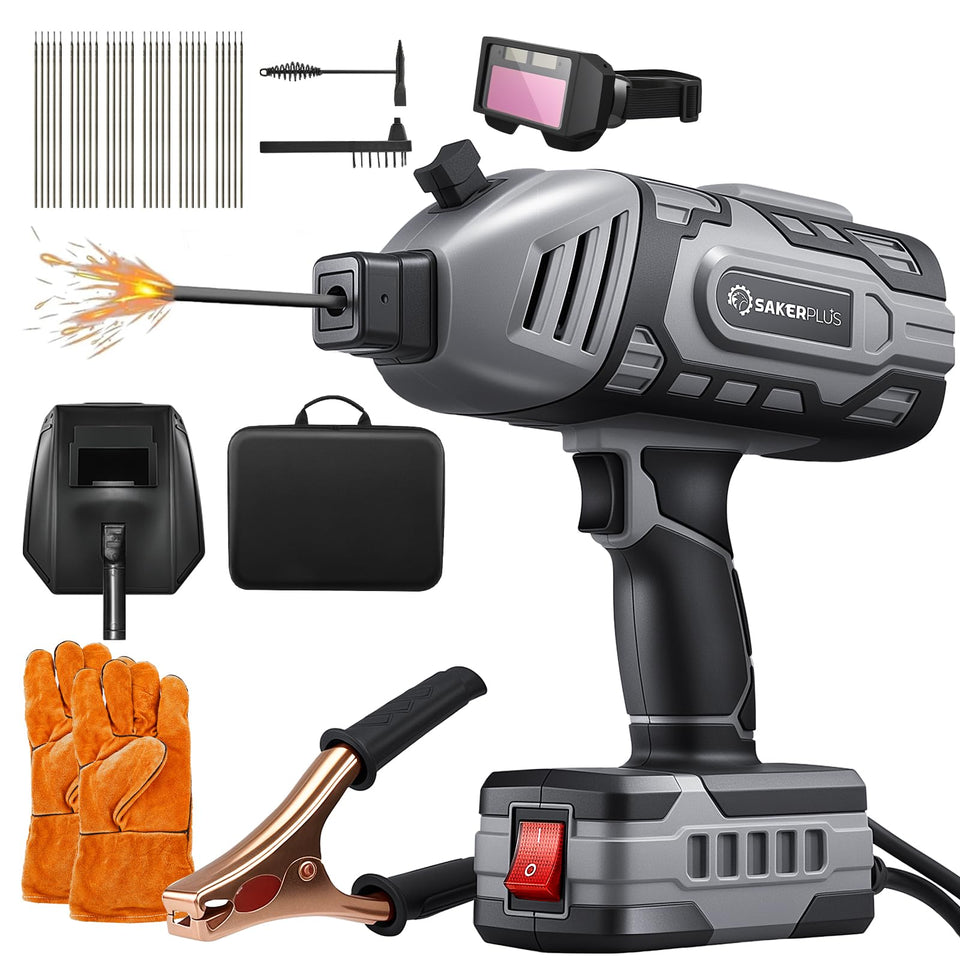 SakerPlus portable welder front view shows compact design for on the go repairs