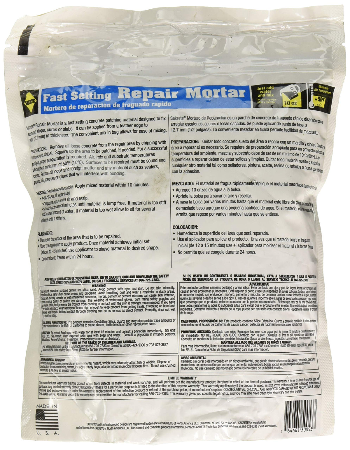 Sakrete Fast Setting Repair Mortar used for tuck pointing worn mortar joints with no tools