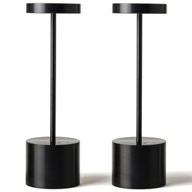 SAKRINGT 2-pack table lamp main view shows compact aluminum design for versatile placement