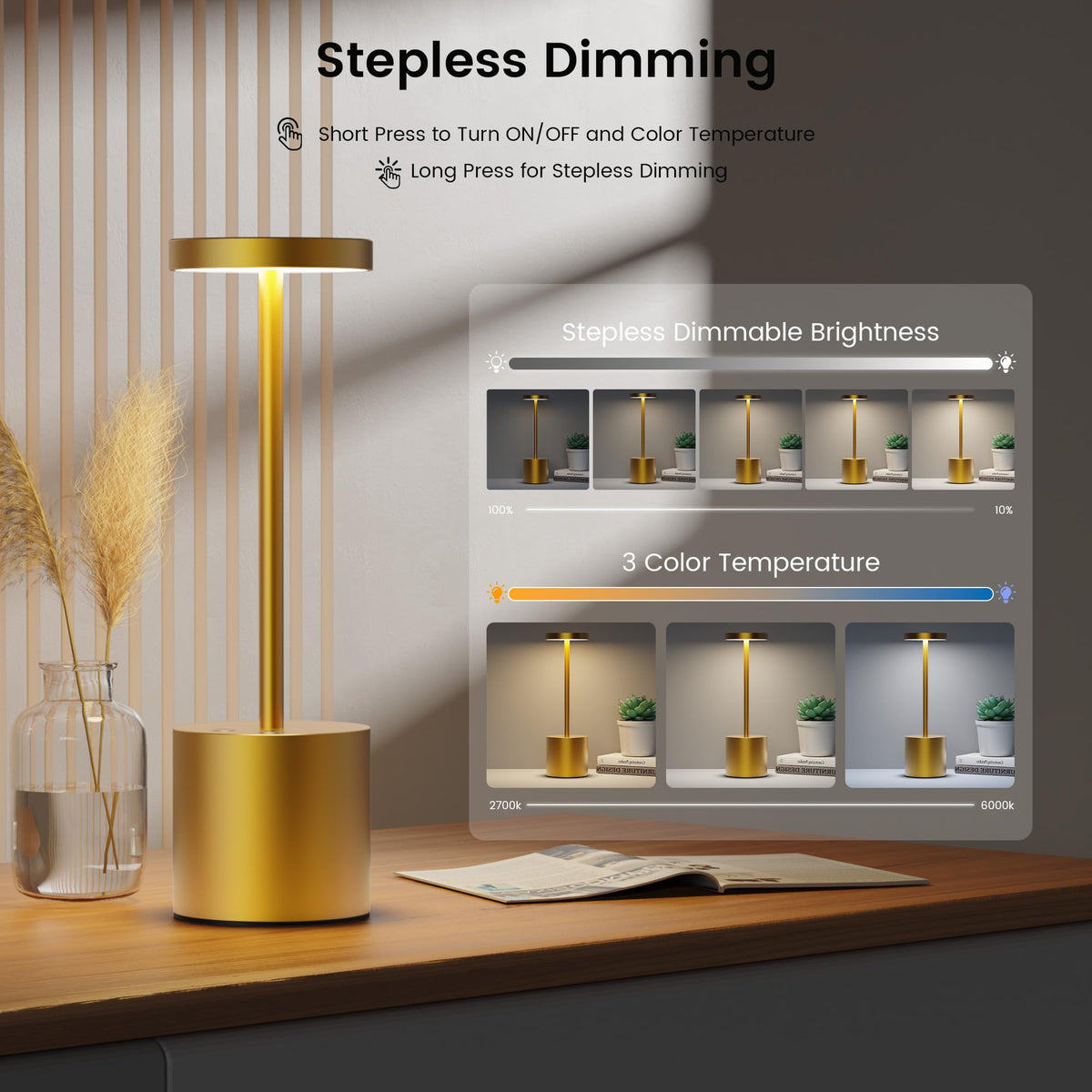 SAKRINGT aluminum desk lamp shows a modern minimalist design
