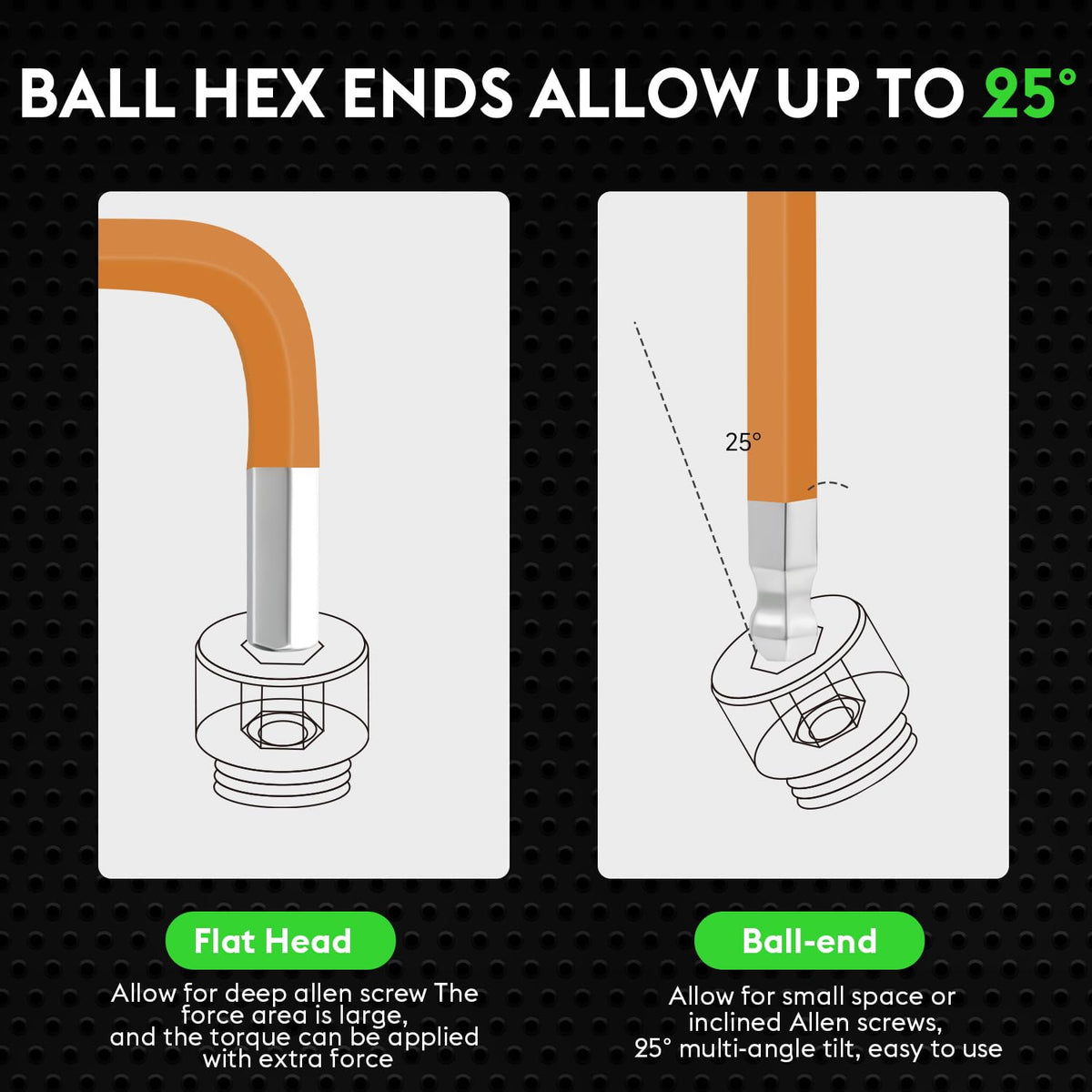 SAKSIAPRO ball-end 4.0mm hex wrench with color-coded sizing