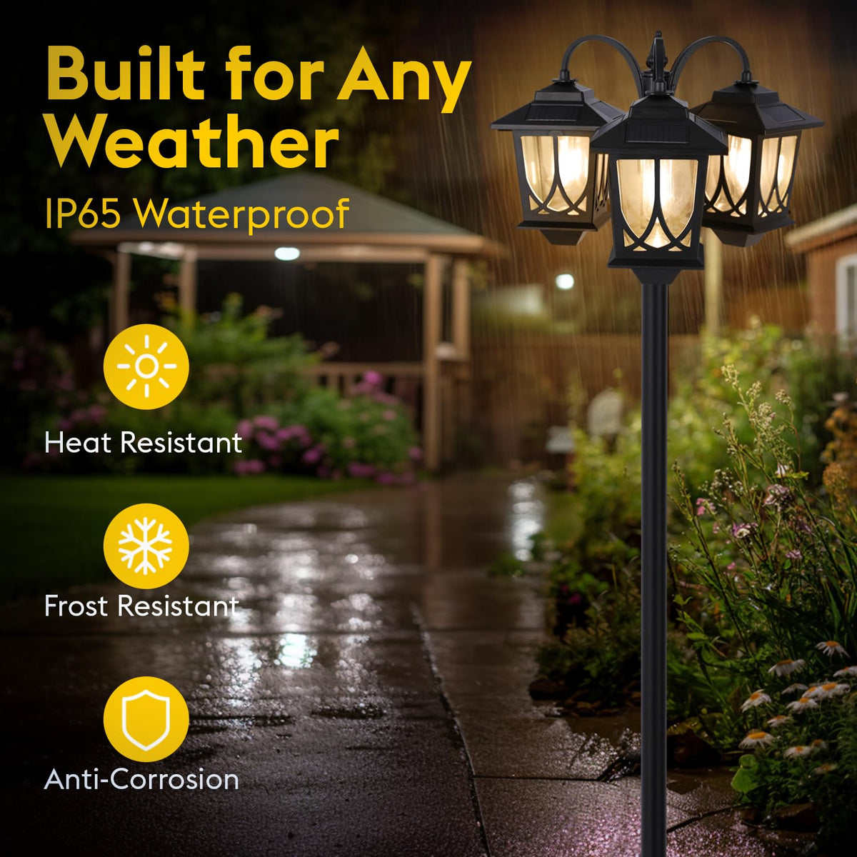 SAKSIAPRO base and pole close-up showcases sturdy aluminum construction and weather resistance.