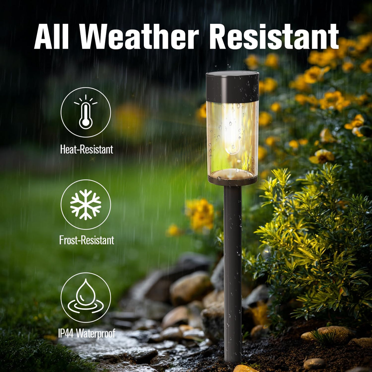 SAKSIAPRO dusk-to-dawn sensor pathway light providing automatic illumination.