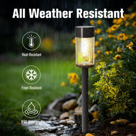 SAKSIAPRO dusk-to-dawn sensor pathway light providing automatic illumination.