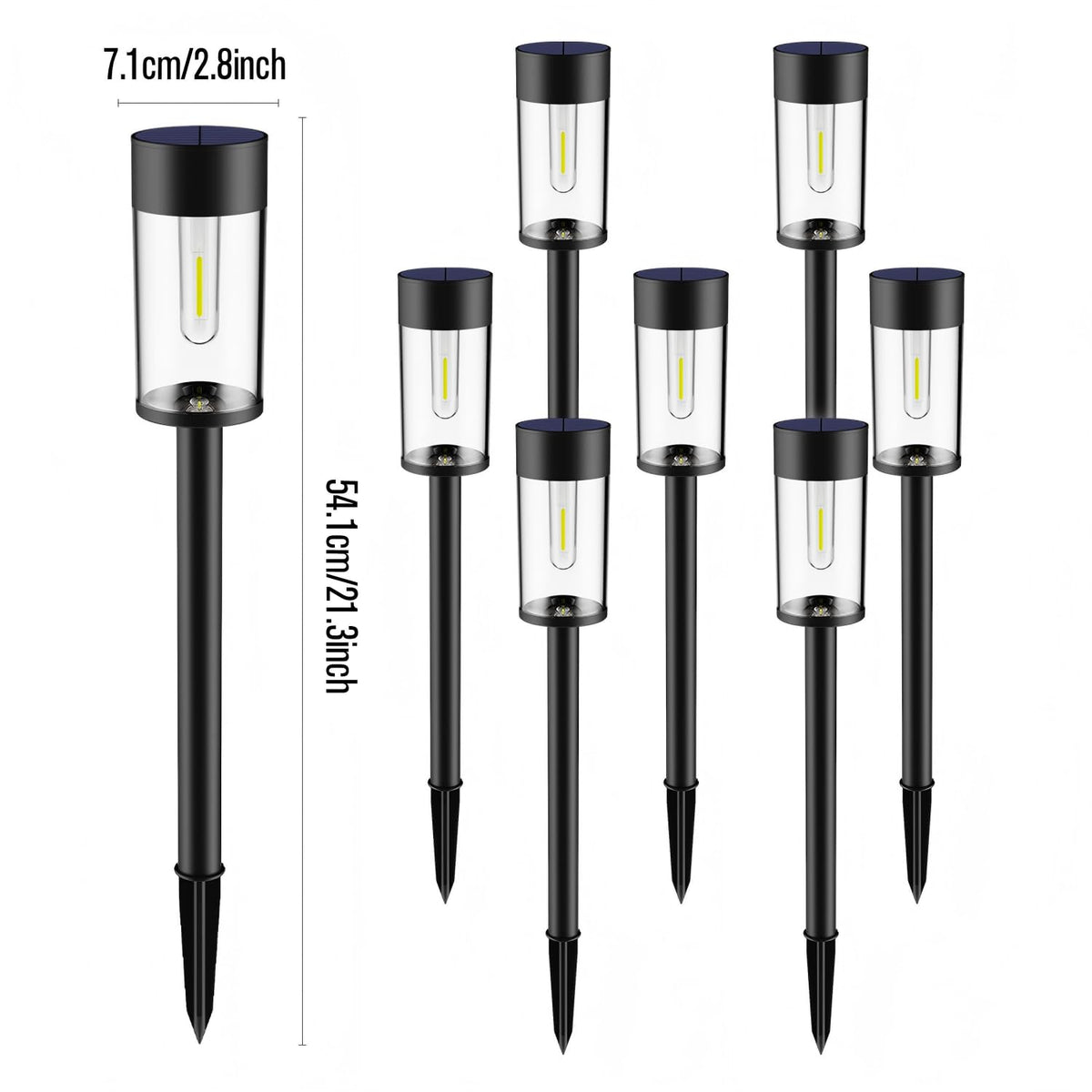 SAKSIAPRO outdoor solar garden light with IP44 waterproof build for year-round use.