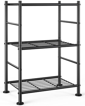 Sakugi 3-tier shelf assembly view showcasing space-saving design for small spaces.