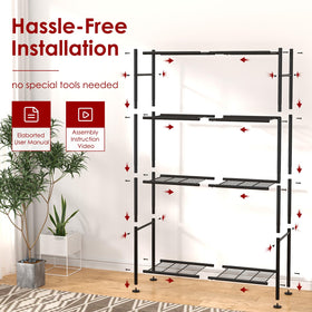 Sakugi black 4-tier storage shelves suitable for modern spaces.