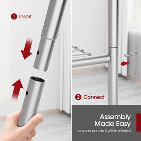 Sakugi leveling feet stabilize shelves on uneven floors.