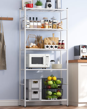 Sakugi heavy-duty shelving unit during assembly, highlighting simple setup with included parts.
