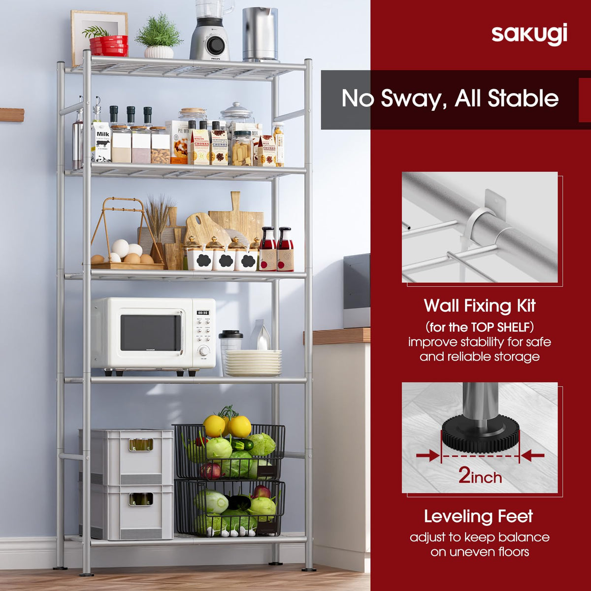 Sakugi 72-inch tall unit maximizes vertical storage in closets.