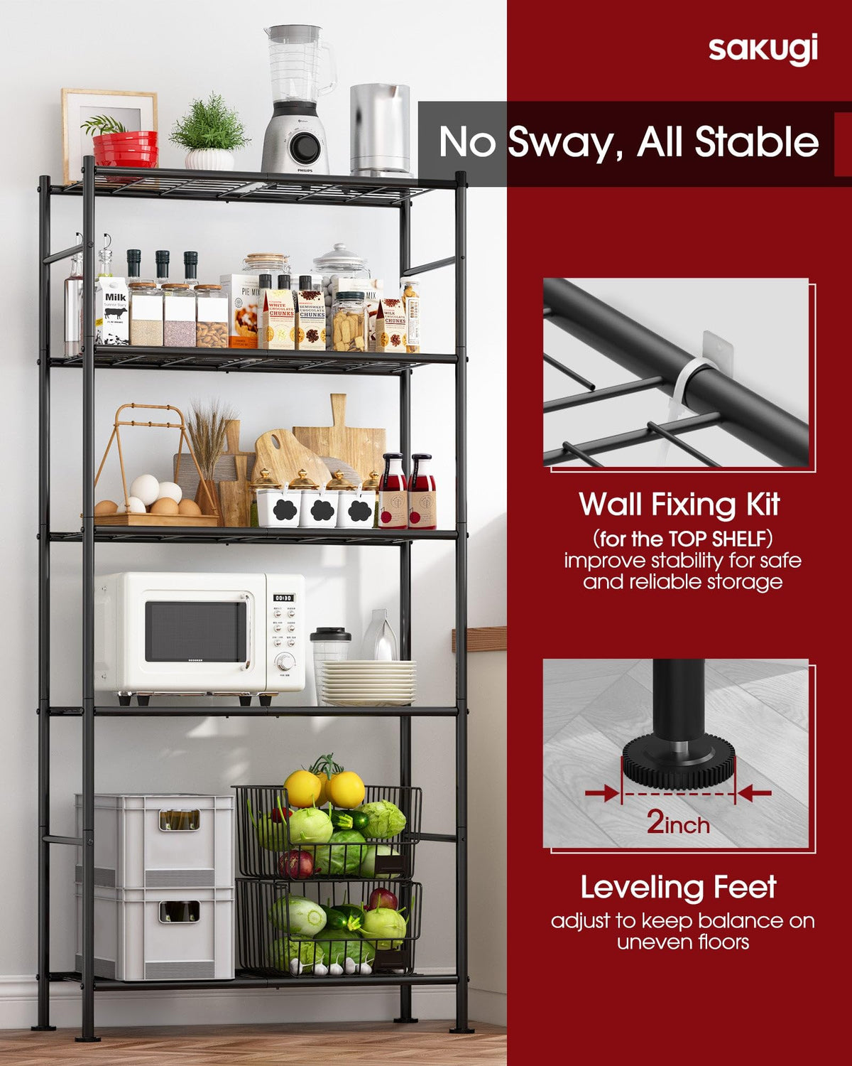 Sakugi pantry and kitchen use case keeps items organized