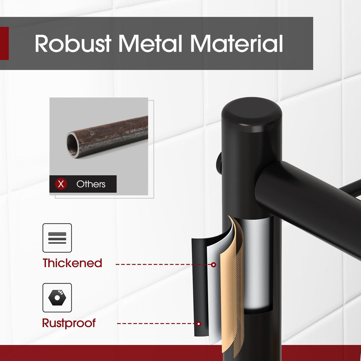 Sakugi shelf with waterproof, rustproof finish for durable use.