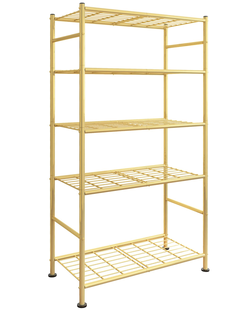 Sakugi 5-tier shelving front view, showcasing sturdy construction for organized storage.