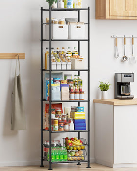 Sakugi Storage Shelves front view showing compact, space-saving design for tight spaces.