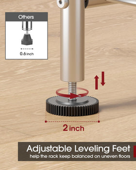 Sakugi heavy-duty metal frame supports up to 100 lbs per shelf.
