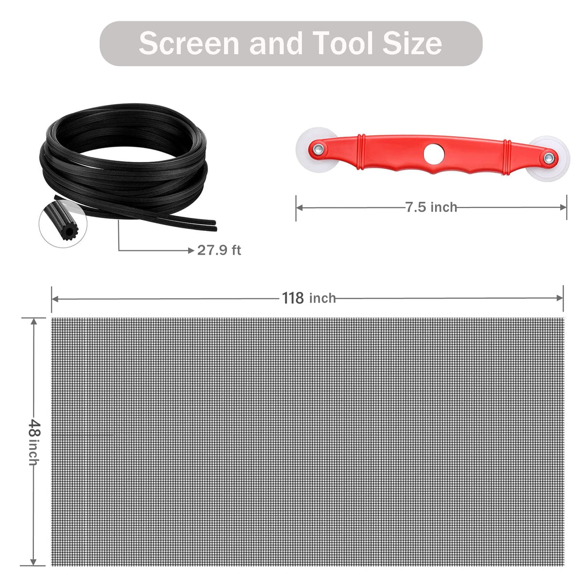 SAKURRY rolling tool and spline included for smooth, precise screen fitting