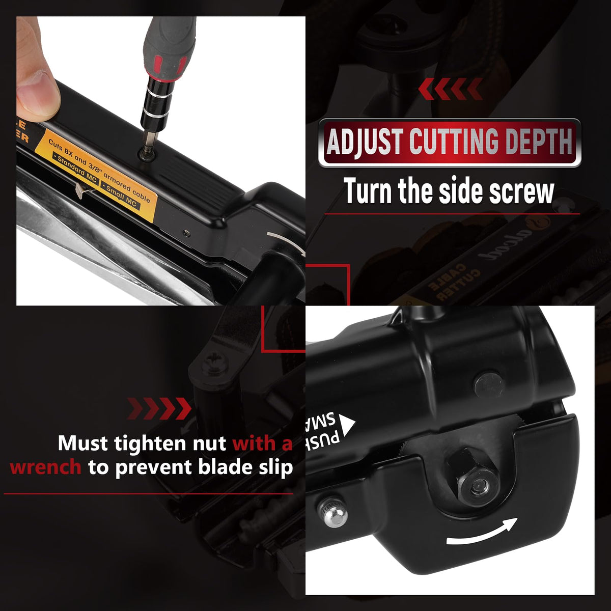 Salcod BX MC Cable Cutter compact design for tight spaces