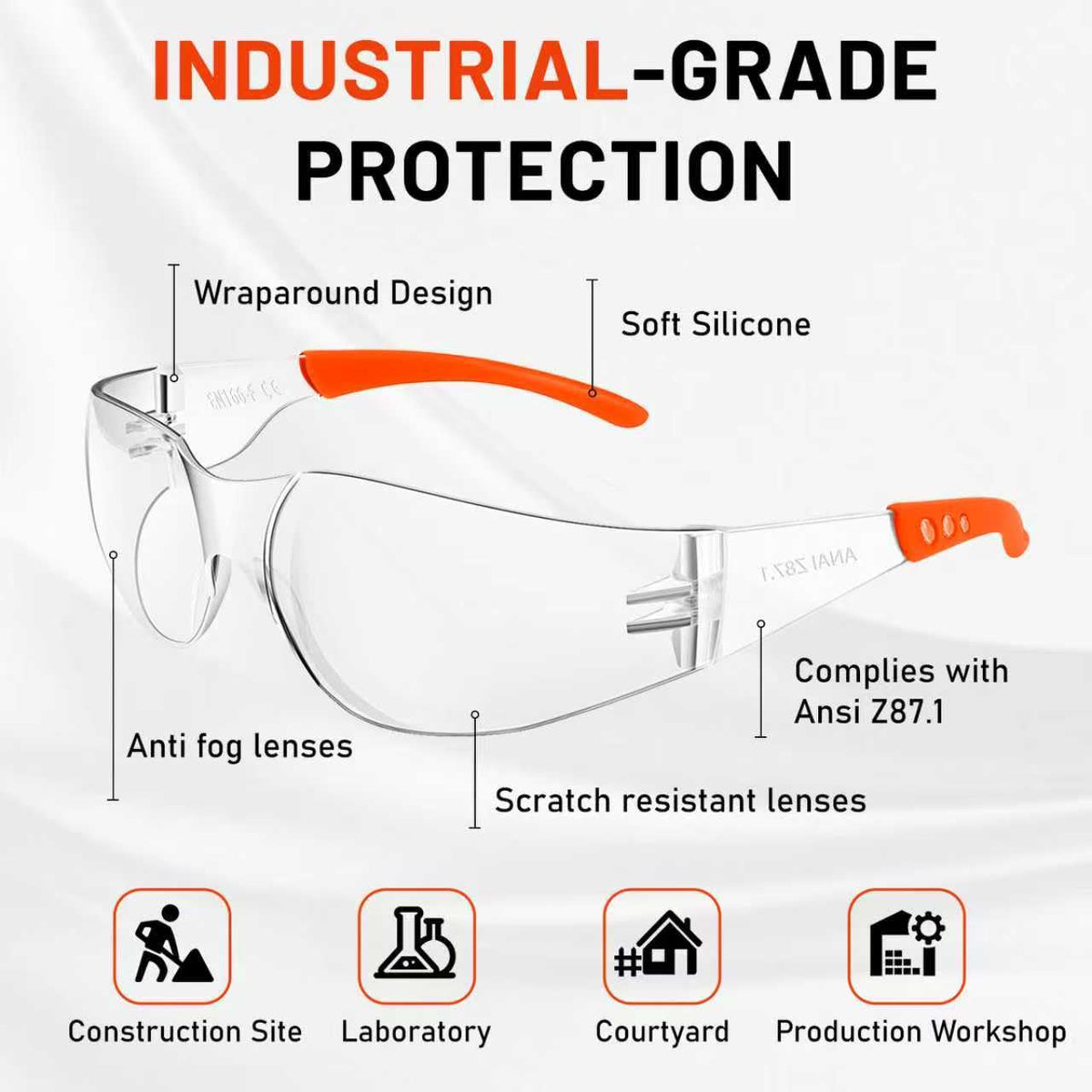 Salfboy ANSI Z87.1 certified glasses close-up with durable lenses