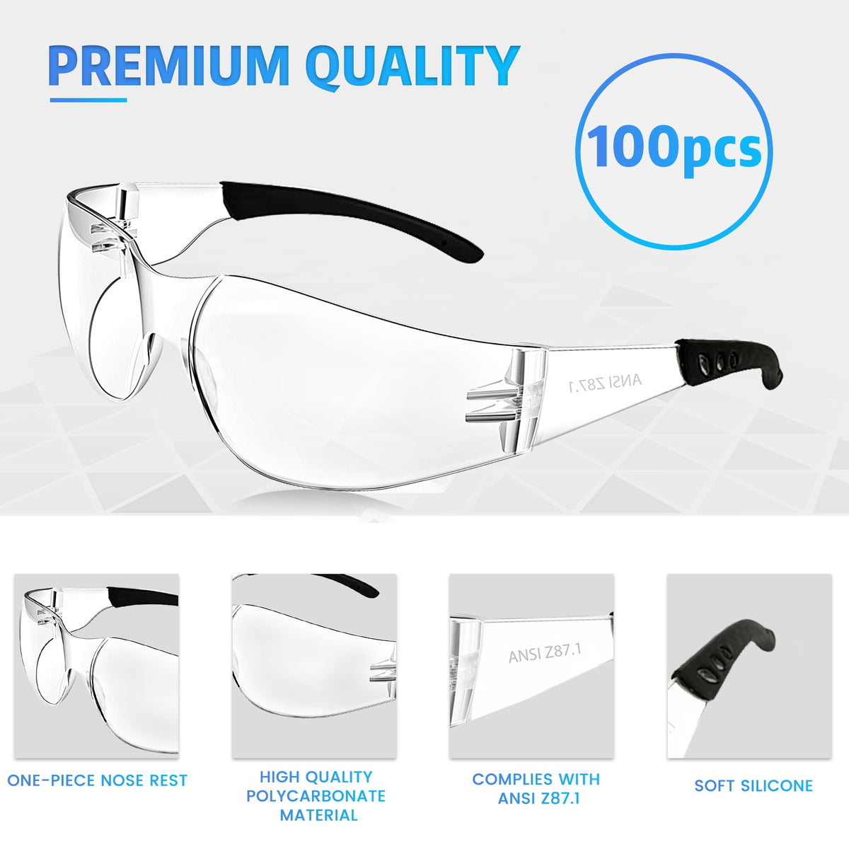 Salfboy ANSI Z87.1 certified safety glasses for reliable eye protection.
