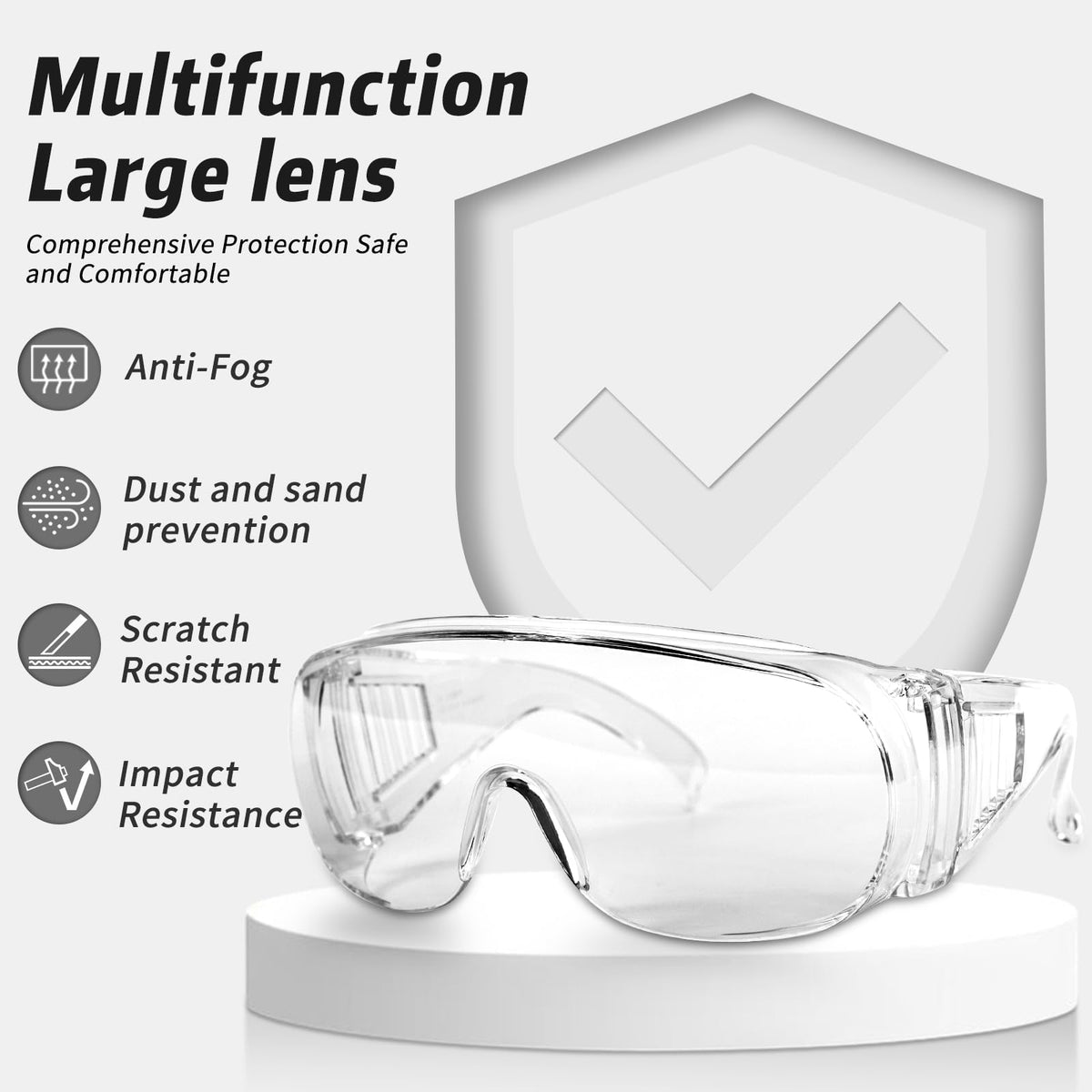 Salfboy anti-fog safety goggles with clear lenses for obstruction-free visibility
