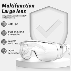 Salfboy anti-fog safety goggles with clear lenses for obstruction-free visibility