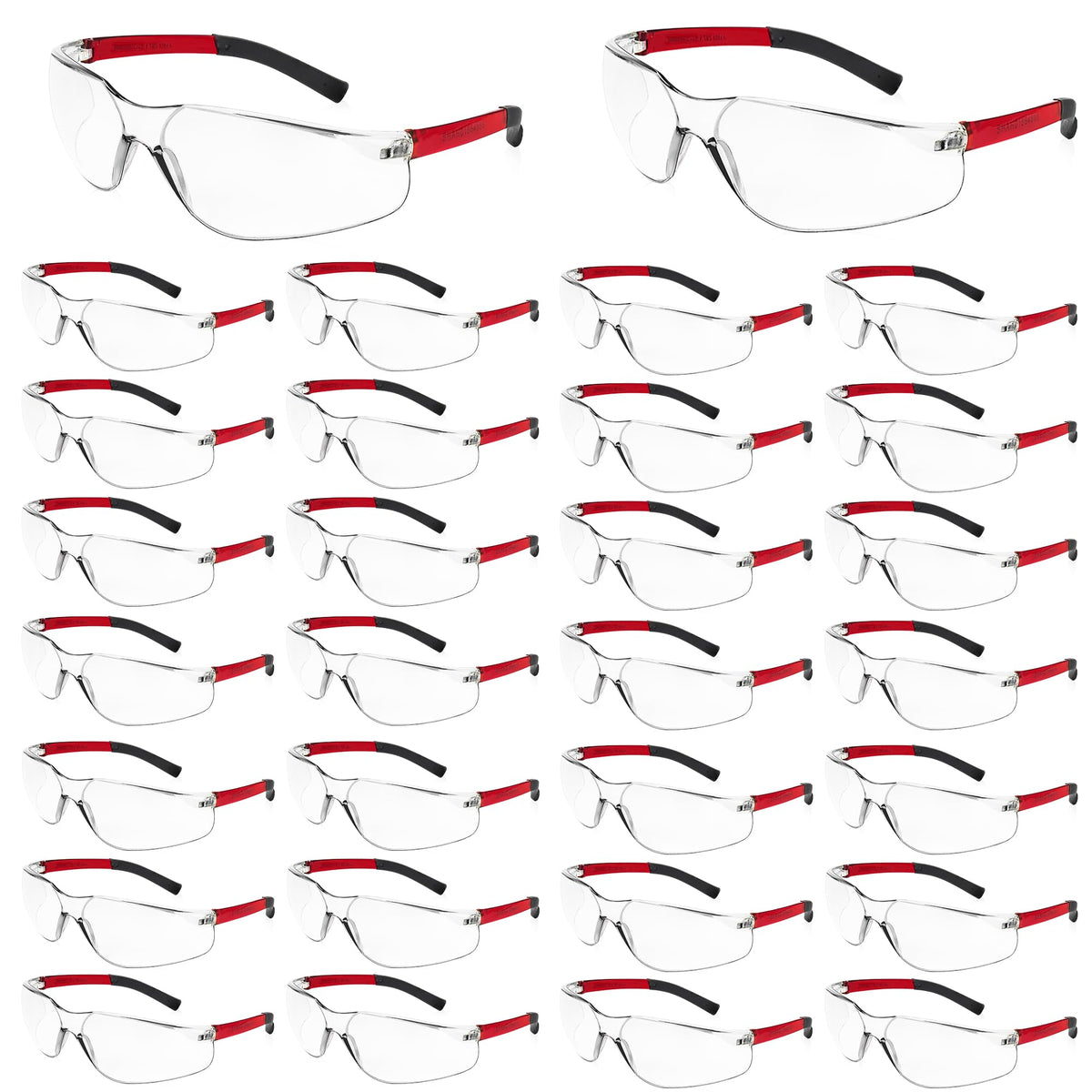 Salfboy Clear Safety Glasses with ANSI Z87.1 lenses protect eyes during work and outdoor activities.