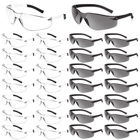 Salfboy clear safety glasses front view showing universal protection and comfort.
