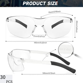 Salfboy Clear Safety Glasses silicone legs skin-friendly for secure fit