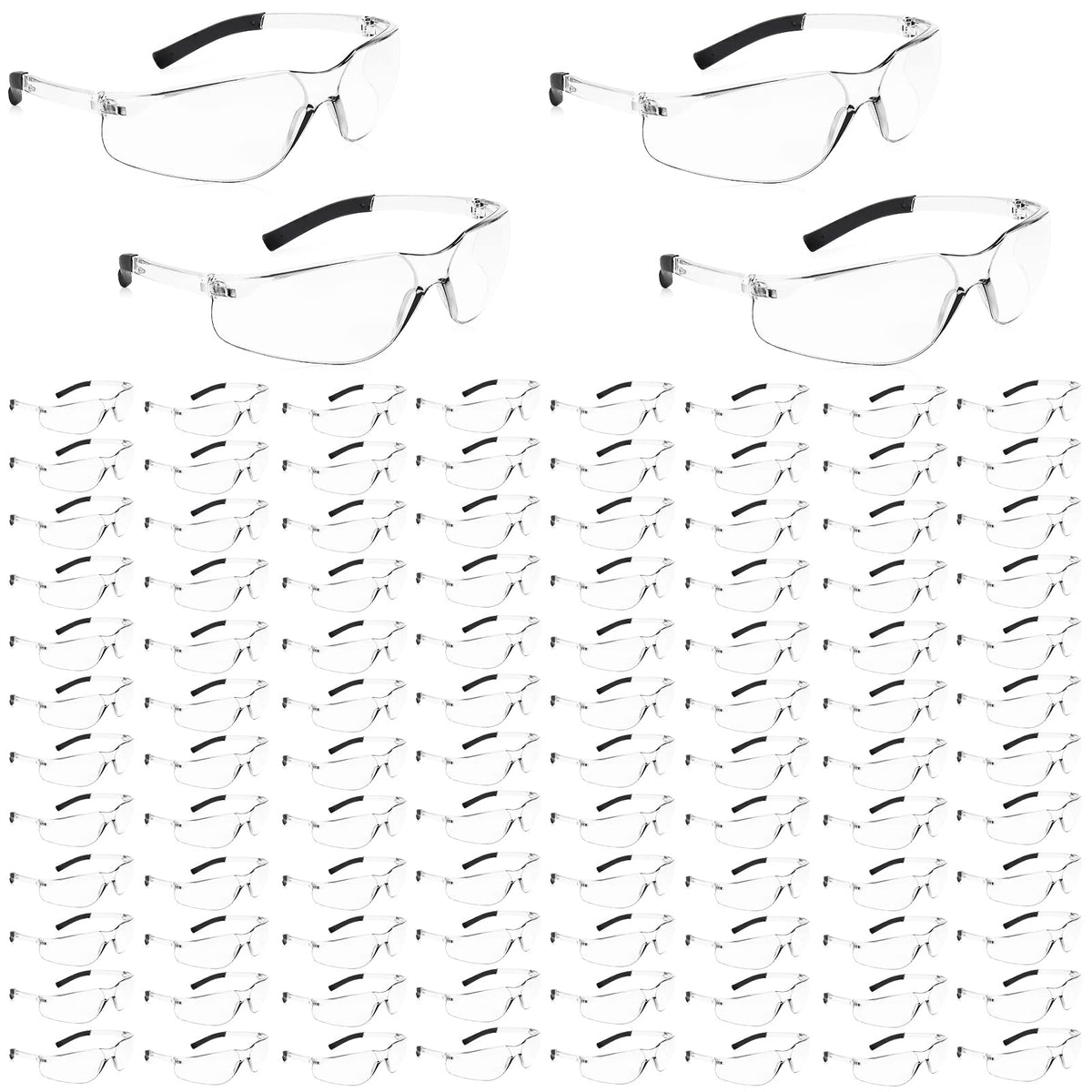 Salfboy clear safety glasses with wraparound face-fit for all-day comfort and protection