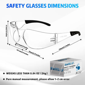 Salfboy safety glasses with anti-scratch polycarbonate construction for durable use.