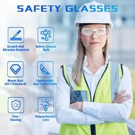 Salfboy clear-frame safety glasses for indoor labs and workshops.