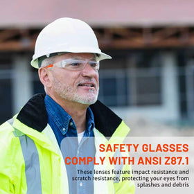 Salfboy safety glasses with integrated nose pad for long-wear comfort