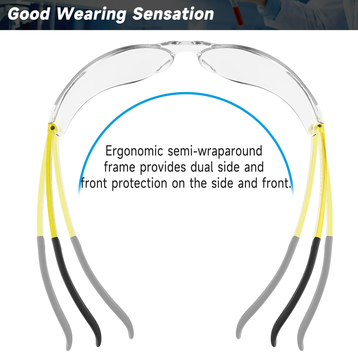 Salfboy wraparound frame with ergonomic design for secure fit.