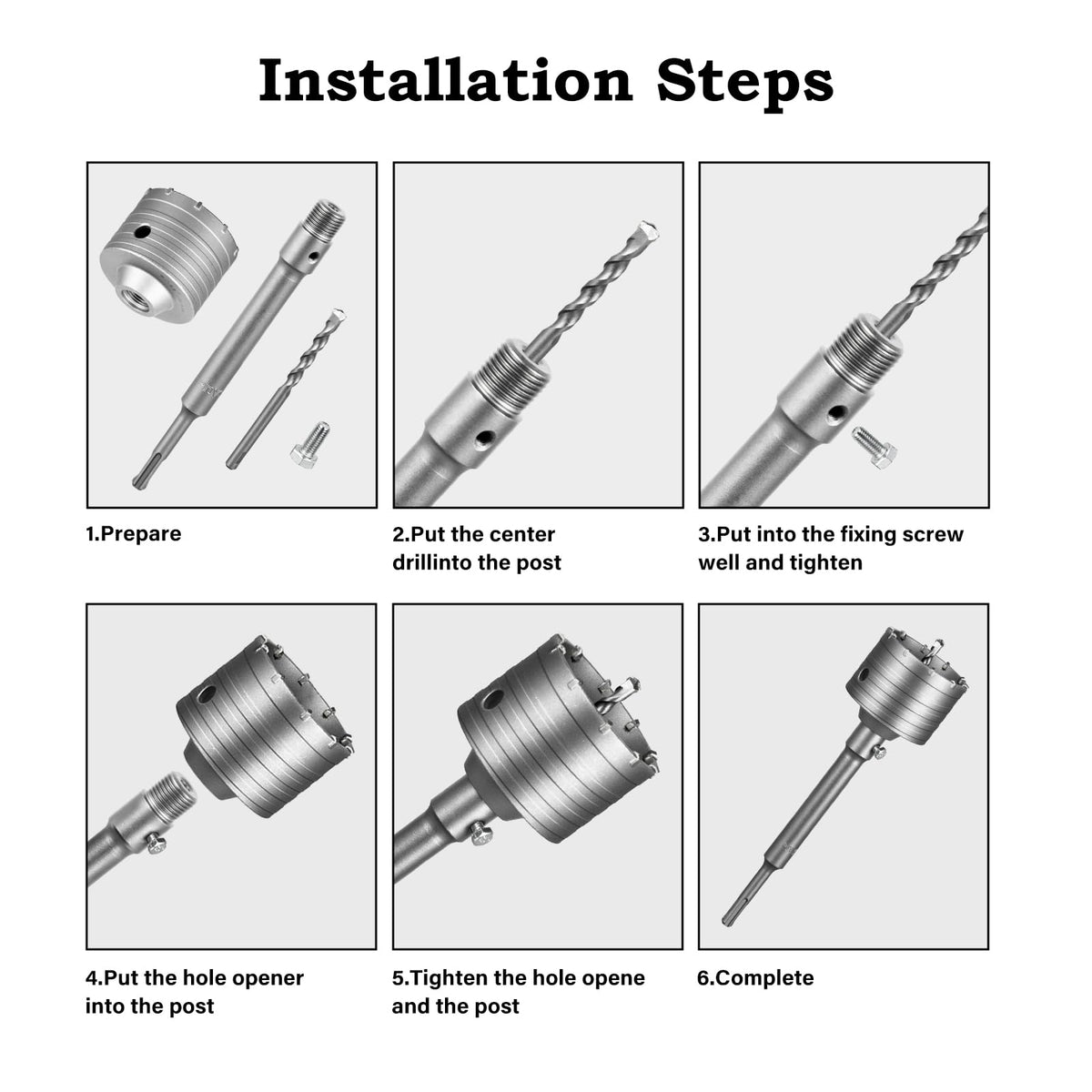 SALI 110mm center positioning drill bit guides accurate starts.